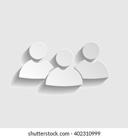 Team work sign. Paper style icon