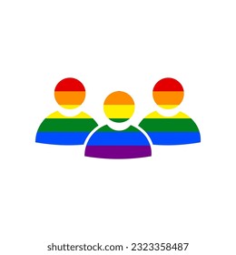 Team work sign. Rainbow gay LGBT rights colored Icon at white Background. Illustration.