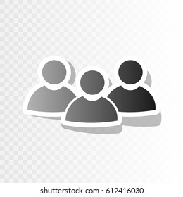 Team Work Sign. Vector. Blackish Icon On Transparent Background With Transition.