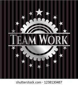 Team Work silvery emblem or badge