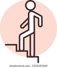 Team work stairs, illustration or icon, vector on white background.