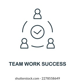 Team Work Success line icon. Element sign from networking collection. Team Work Success outline icon sign for web design, infographics and more.