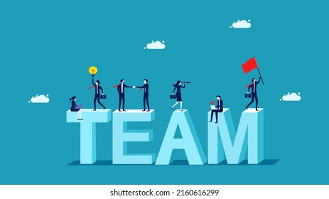 Team work. Successful businessmen work together. business concept vector 