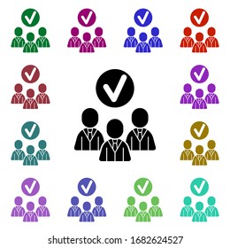 Team work, task, team, users multi color icon. Simple glyph, flat vector of team work icons for ui and ux, website or mobile application