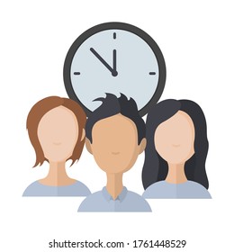 Team work time flat illustration. Business flat icon. Vector.