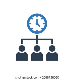 Icono de administración de tiempo de trabajo de equipo