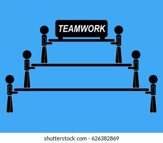 Team work together illustration vector idea communication.