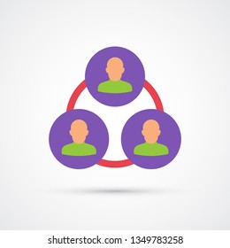 Team work trendy color icon. Vector eps 10