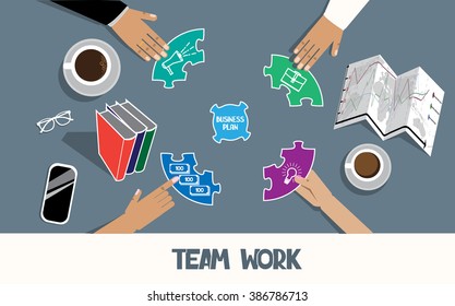 Team Work vector  flat illustration