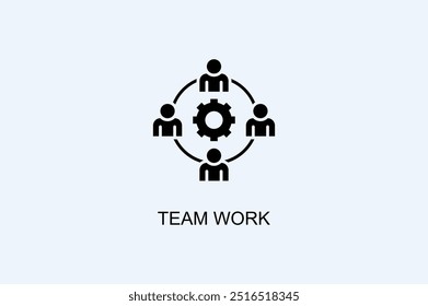 Team Work Vector Icon Or Logo Illustration