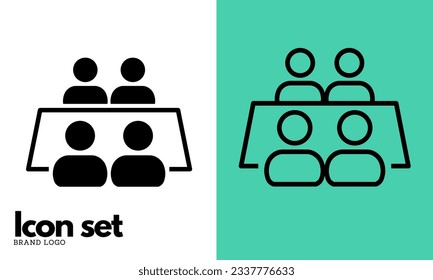 Team Work vector linear icons set. Business teamwork. Organization, meeting, collaboration, research and more. Isolated collection of teamwork icon for web sites.