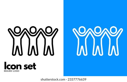 Lineare Symbole der Teamarbeit, die Vektorgrafiken enthalten. Geschäftspartnerschaften. Organisation, Treffen, Zusammenarbeit, Forschung und mehr. Einzige Sammlung von Teamwork-Symbol für Webseiten.