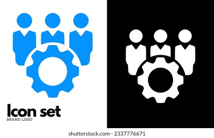 Team Work vector linear icons set. Business teamwork. Organization, meeting, collaboration, research and more. Isolated collection of teamwork icon for web sites.