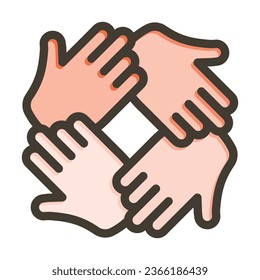 Icono De Colores Relleno De La Línea Gruesa Del Vector De Trabajo Del Equipo Para Uso Personal Y Comercial.
