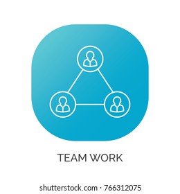 team work vector thin line icon