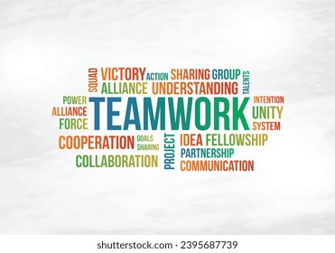 Team Work Wall Decal, Office Branding, Typography Design Vector Template