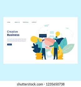 Team Work Web Page Banner Vector