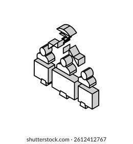 team work wireless internet connection isometric icon vector. team work wireless internet connection sign. isolated symbol illustration