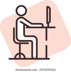 Team work worker, illustration or icon, vector on white background.