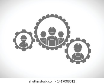 equipo de trabajadores en equipo - icono de concepto