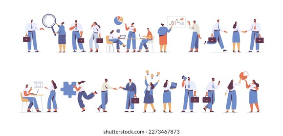 Trabajo en equipo, cooperación. Asociación. Ilustración vectorial de diseño plano.