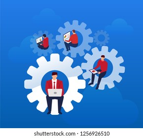 Team working on gear