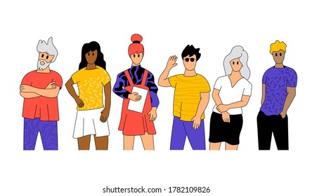 Team of working professional characters.Team building, People characters vector illustration.
