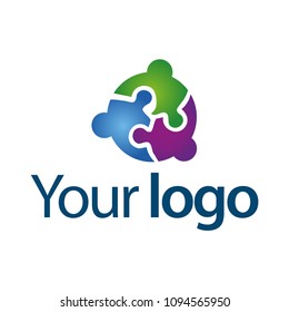 Team working together. Group of People. team work. logo vector.
