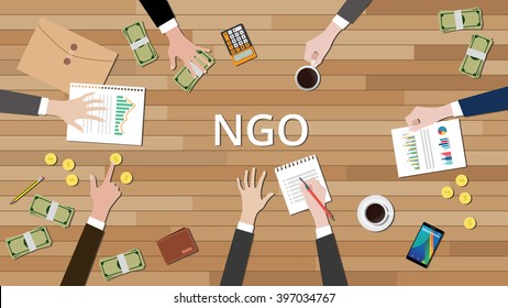 team working together to support ngo to help others