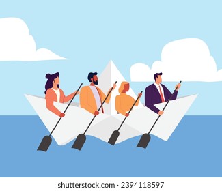 Team working together, teamwork, organization or employee collaboration for success, community or meeting agreement, cooperation concept