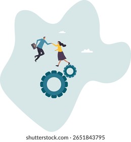 Equipo de trabajar juntos, trabajo en equipo, organización o colaboración de empleados para el éxito, concepto de personas.