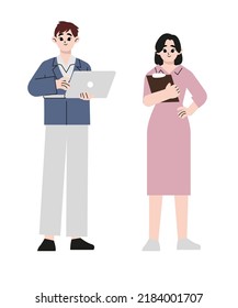 Teamarbeit, die den Erfolg des Unternehmens, Teamarbeit, Zusammenarbeit oder Zusammenarbeit, das Konzept der Kooperationspartnerschaft oder der Bürokollegen, die Mitarbeiter des Geschäftsteams, die den Laptop und den Ordner halten, fördert. 