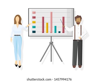 Team working Vector flat style. Business team conference meeting illustration