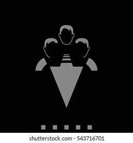 Team works to reach goal flat icon.