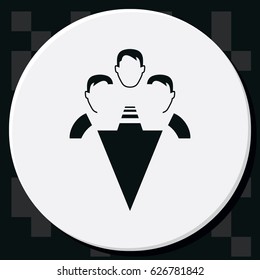 Team works to reach goal flat icon.