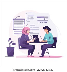 Team Writes Code Programming For App Or Website Illustration