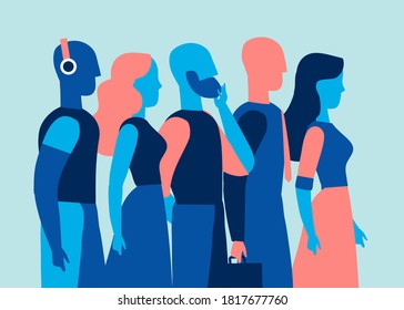 A team of young people walking together