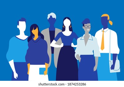 Equipo de jóvenes profesionales de hombres y mujeres