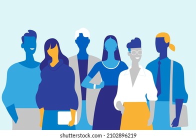 Team of young professionals made of men and women