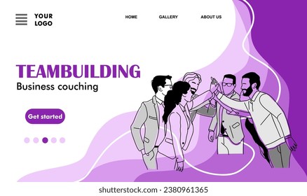 Teambuilding business couching concept web page.