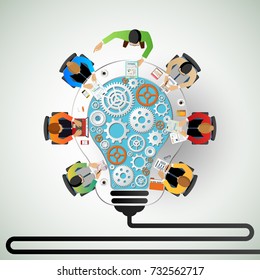 Team.Business concepts for analysis and planning, teamwork consulting, project management, financial reporting and strategy. Vector illustration.