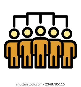 Teamgroup icon outline vector. Team education. Online people color flat