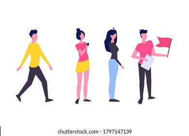 Teamleader or influencer character concept. Business leadership.  Vector illustration in a flat style