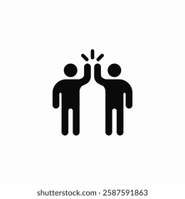 Teammate Friend Clap Hands High Five icon sign vector