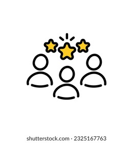 Teammate group achievement success stars best icon doodle illustration