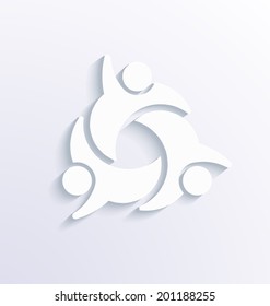 Teammates Social group of people. 3D white vector