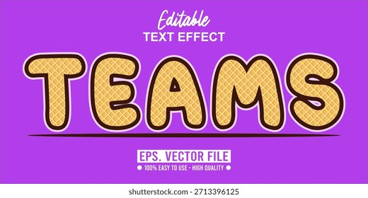 EQUIPOS - Vector de tipografía moderna en negrita, efecto de texto editable. Archivo EPS