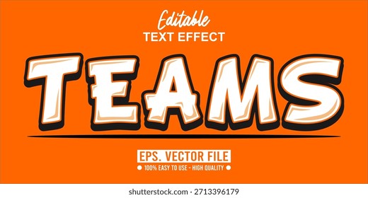 EQUIPOS - Vector de tipografía moderna en negrita, efecto de texto editable. Archivo EPS