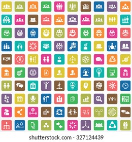 teamwork 100 icons universal set for web and mobile
