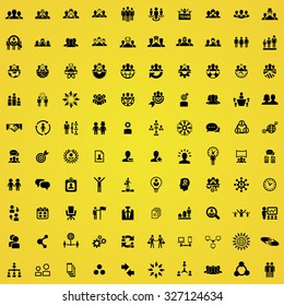 teamwork 100 icons universal set for web and mobile
